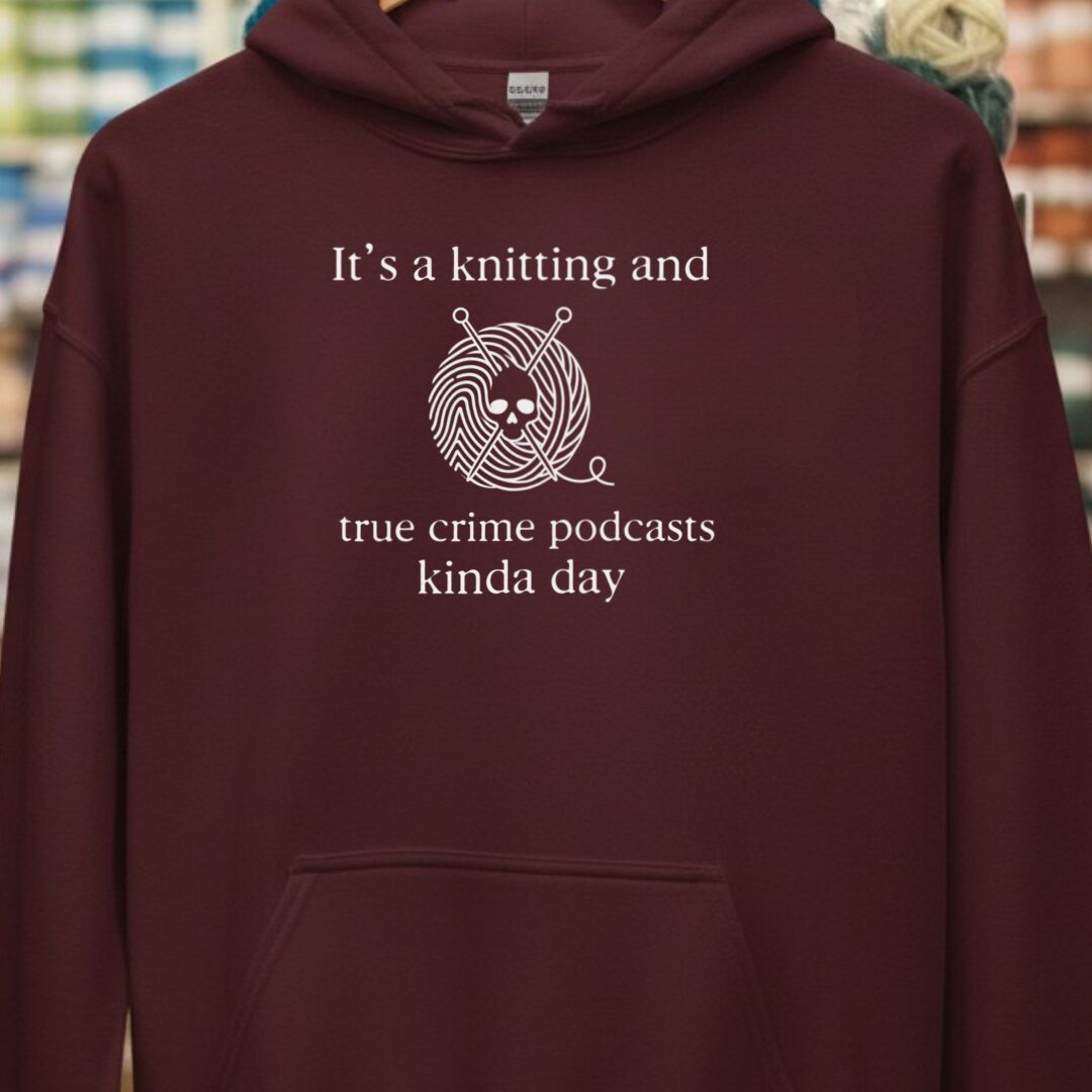 True Crime Hoodie Maroon t-shirt
