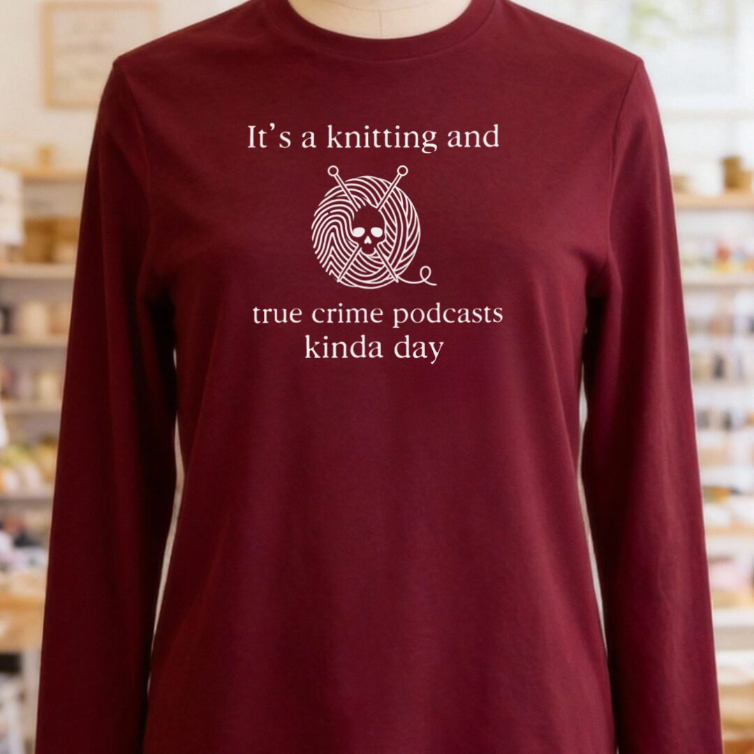 True Crime Long Sleeve Tee Maroon t-shirt