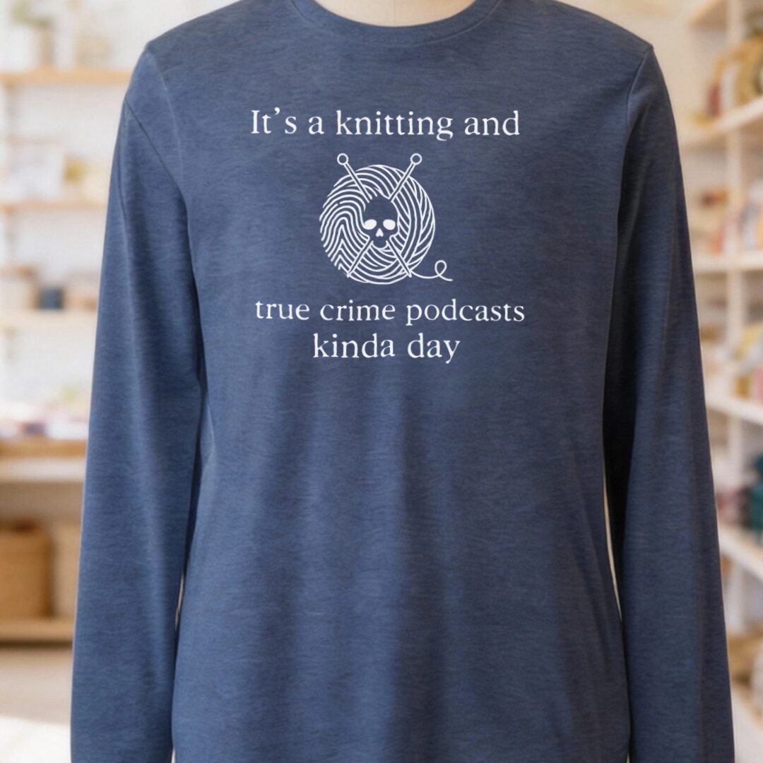 True Crime Long Sleeve Tee Navy t-shirt