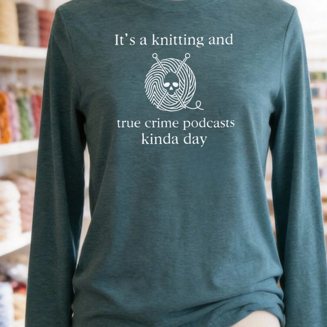 True Crime Long Sleeve Tee Teal Blue t-shirt