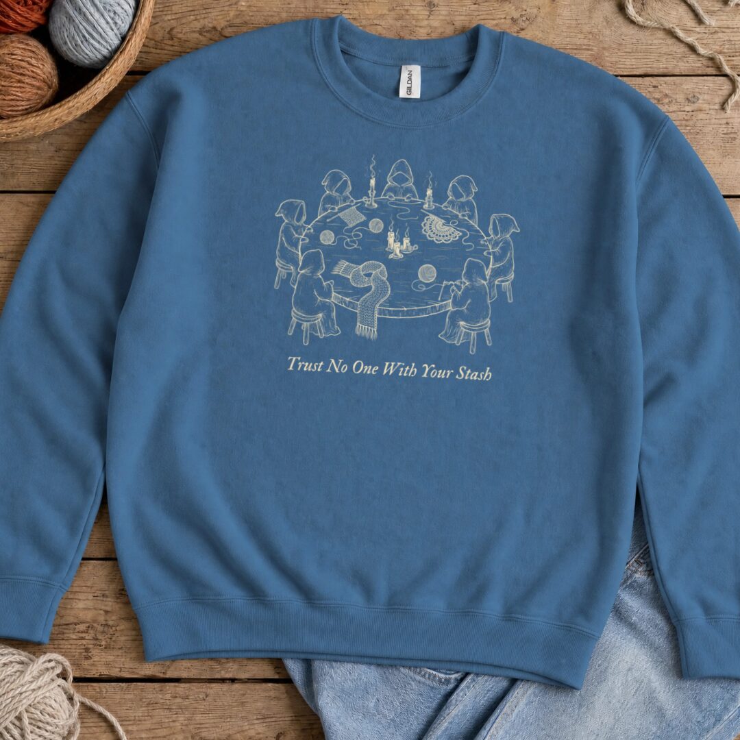 Trust No One Indigo Blue Sweatshirt.jpg