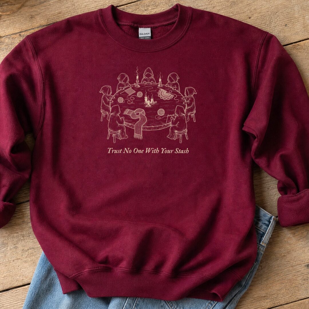 Trust No One Maroon Sweatshirt.jpg