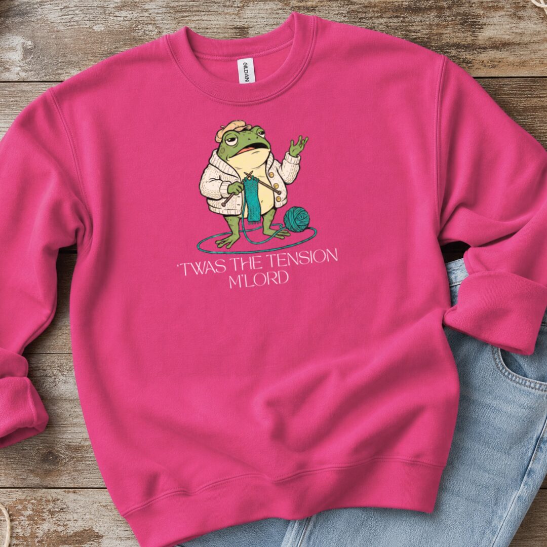 'Twas The Tension Bright Pink Sweatshirt.jpg