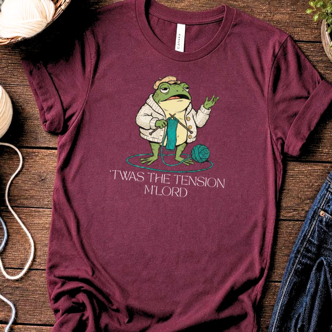 'Twas The Tension Maroon T-Shirt.jpg