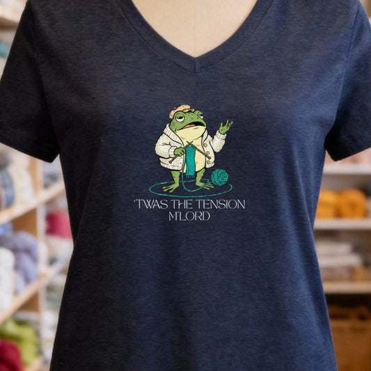 'Twas The Tension V-Neck T-Shirt Navy t-shirt