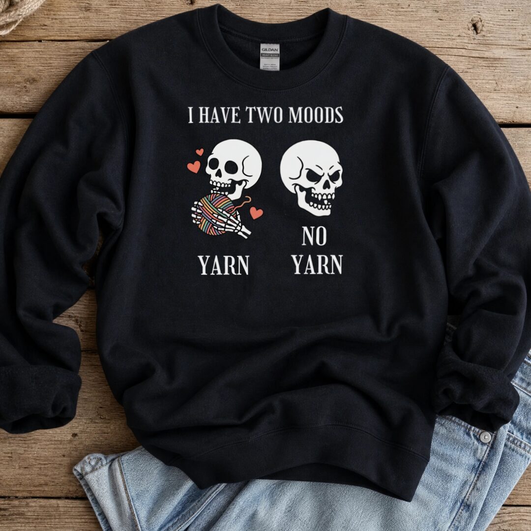 Two Moods Sweatshirt Black t-shirt