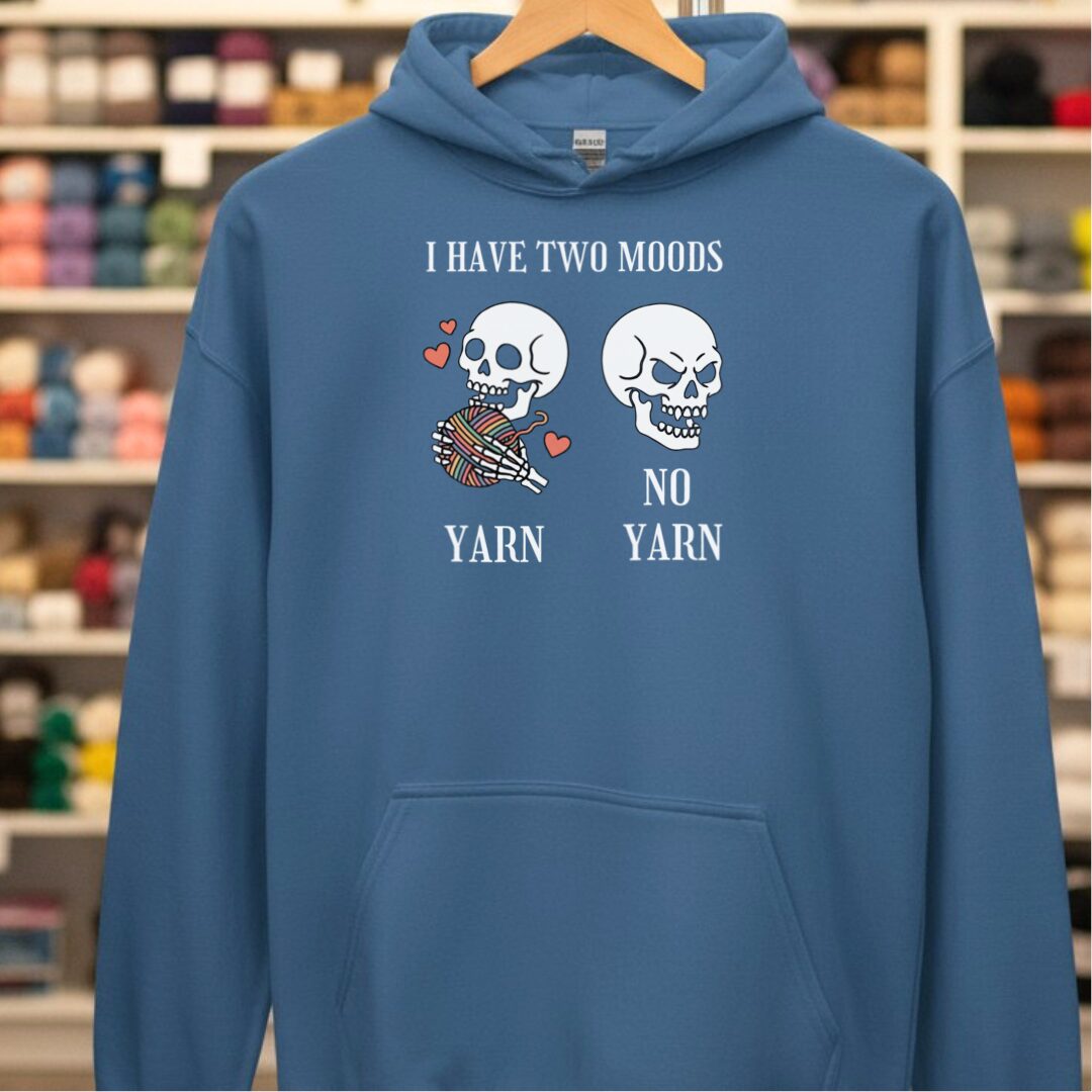 Two Moods Hoodie Indigo Blue t-shirt