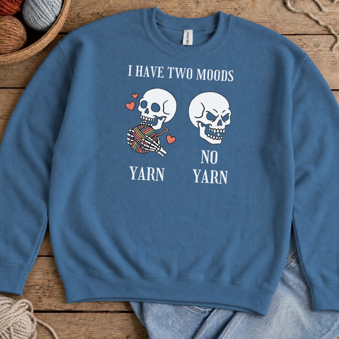 Two Moods Sweatshirt Indigo Blue t-shirt