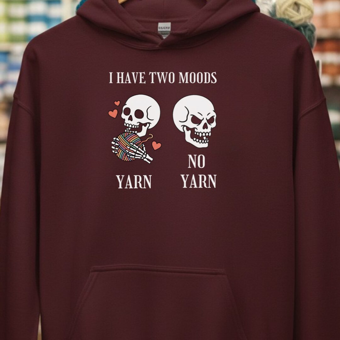 Two Moods Hoodie Maroon t-shirt