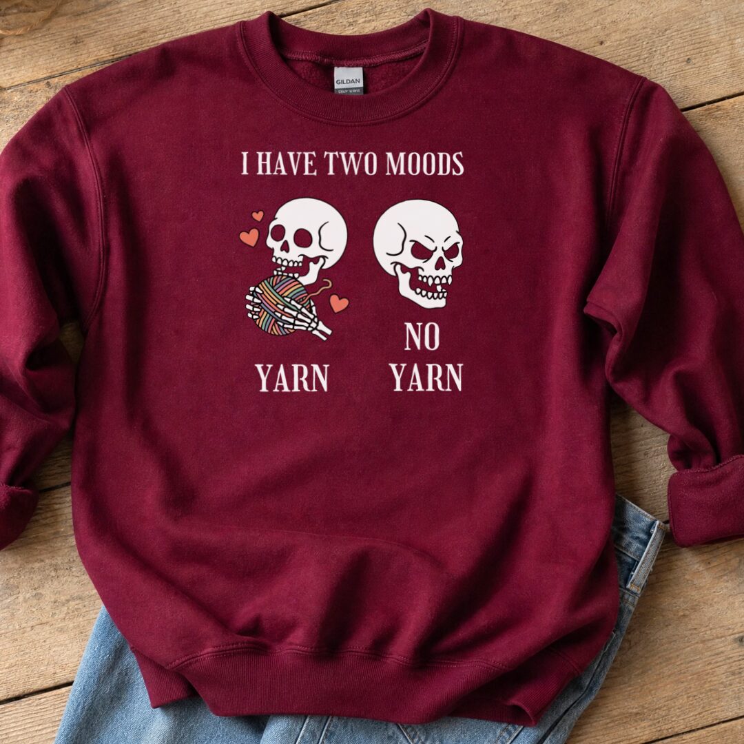 Two Moods Sweatshirt Maroon t-shirt