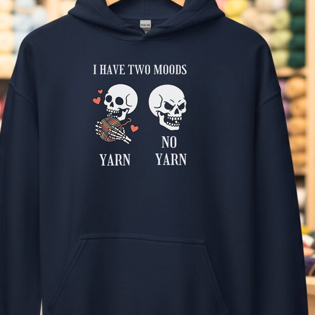 Two Moods Hoodie Navy t-shirt