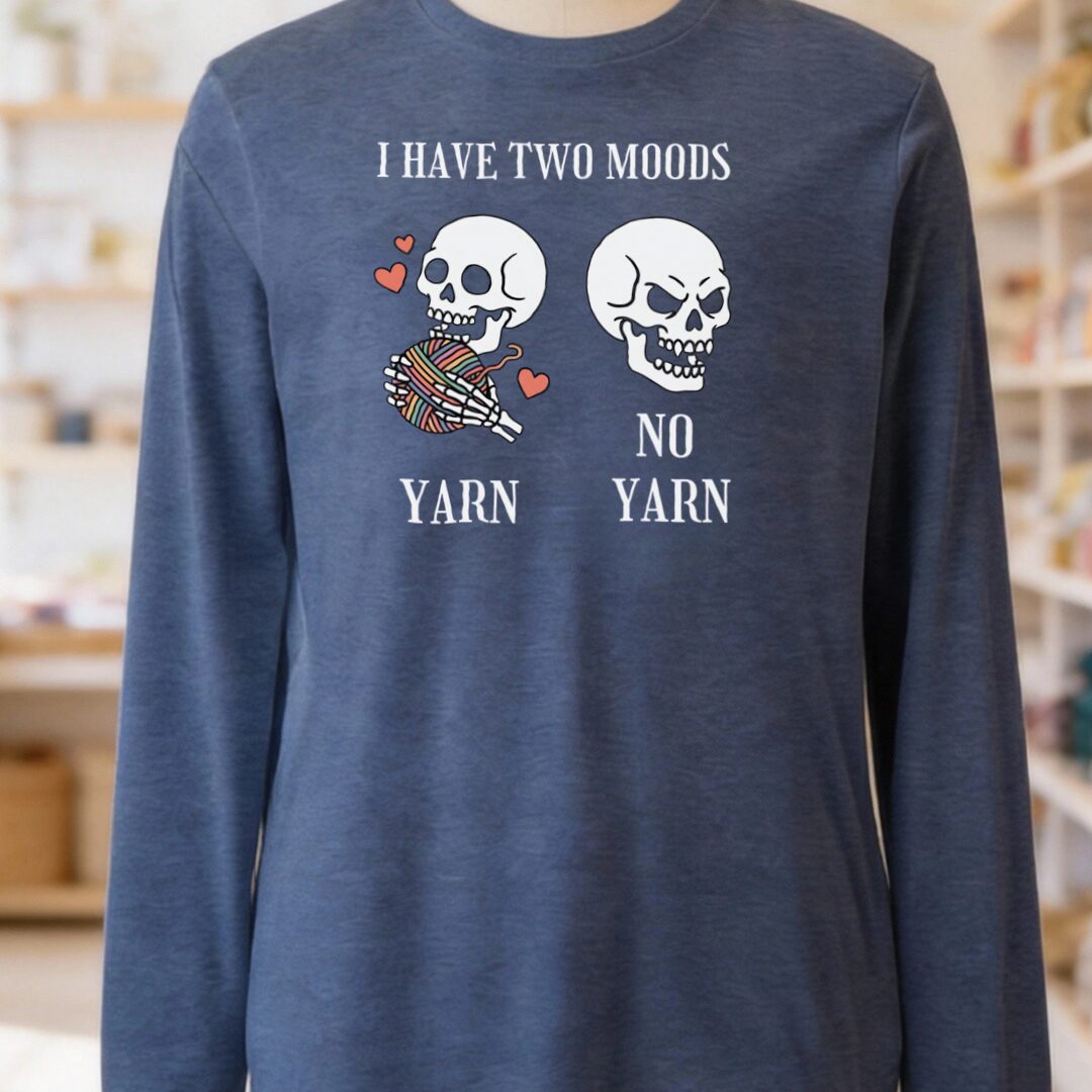 Two Moods Long Sleeve Tee Navy t-shirt