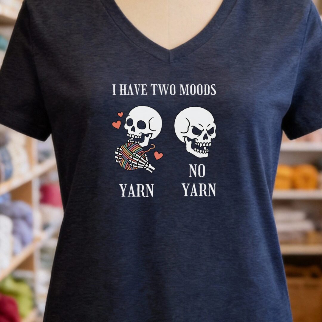 Two Moods V-Neck T-Shirt Navy t-shirt