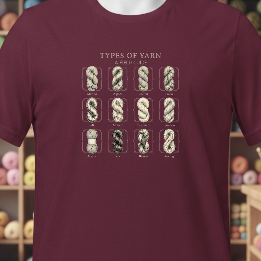 Types Of Yarn T-Shirt Maroon t-shirt