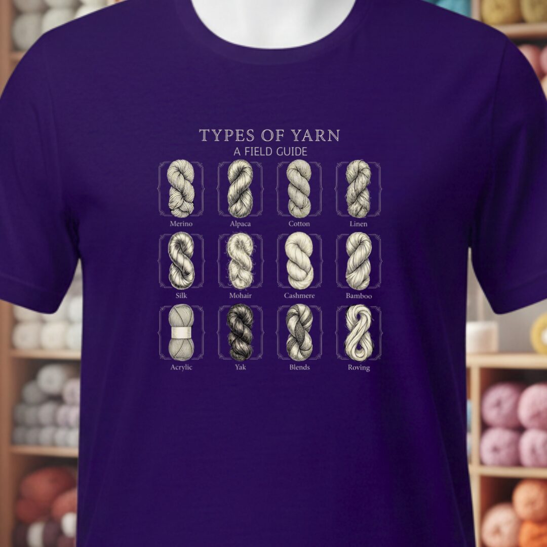 Types Of Yarn T-Shirt Purple t-shirt