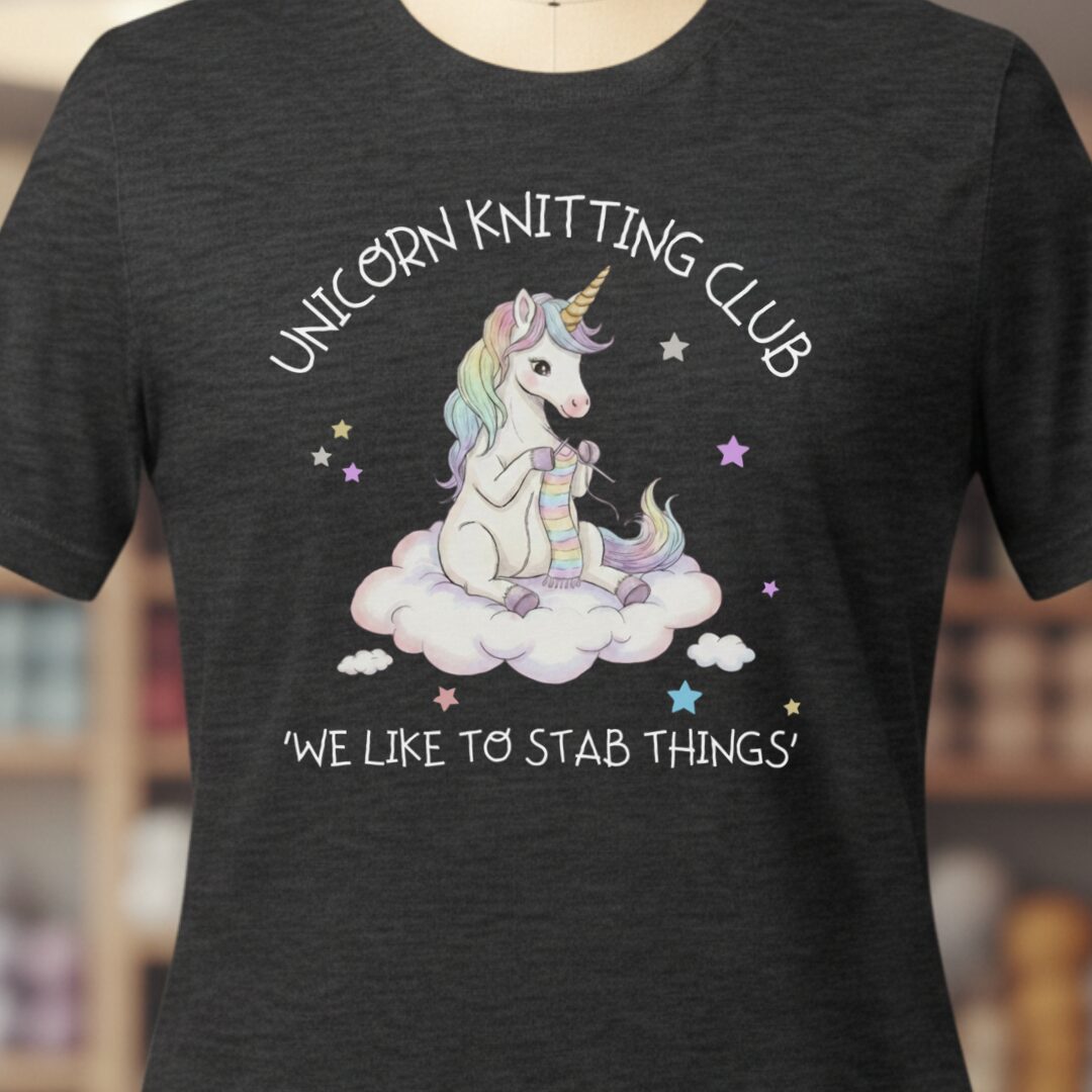 Unicorn Knitting Club T-Shirt Dark Grey t-shirt