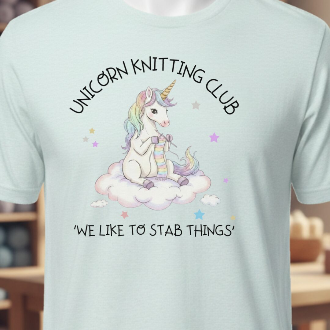 Unicorn Knitting Club T-Shirt Ice Blue t-shirt