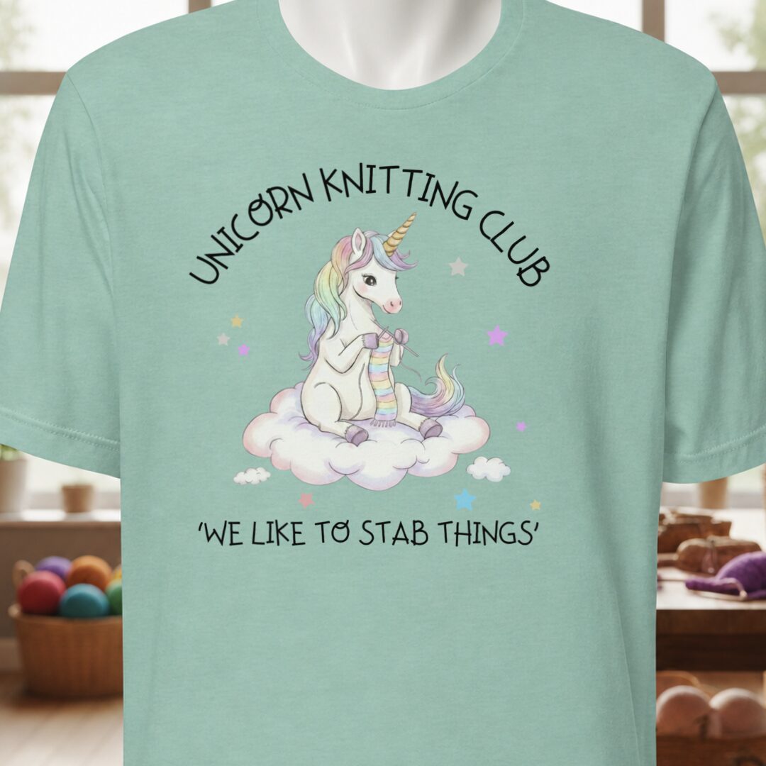 Unicorn Knitting Club T-Shirt Sea Breeze t-shirt