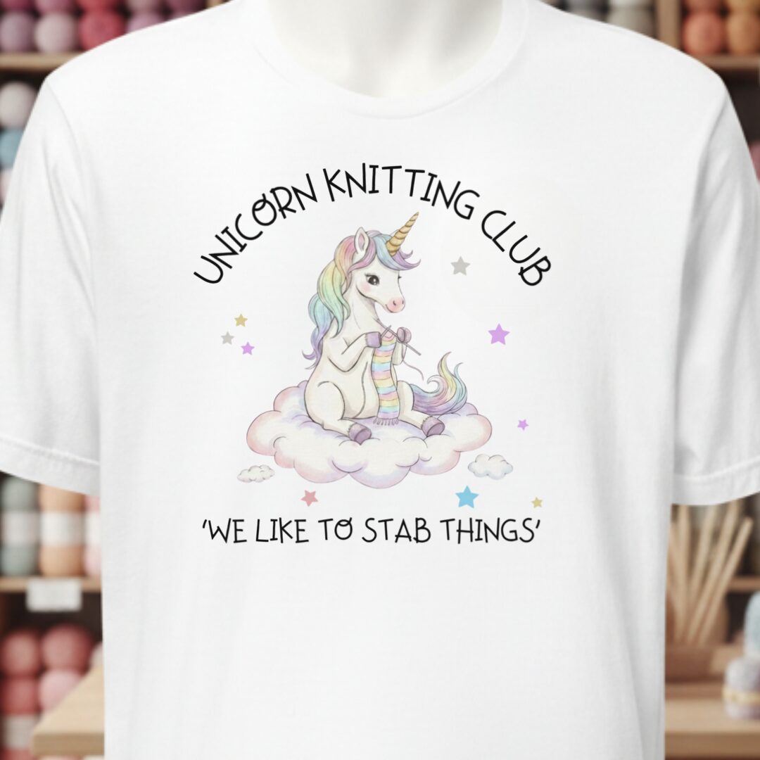Unicorn Knitting Club T-Shirt White t-shirt
