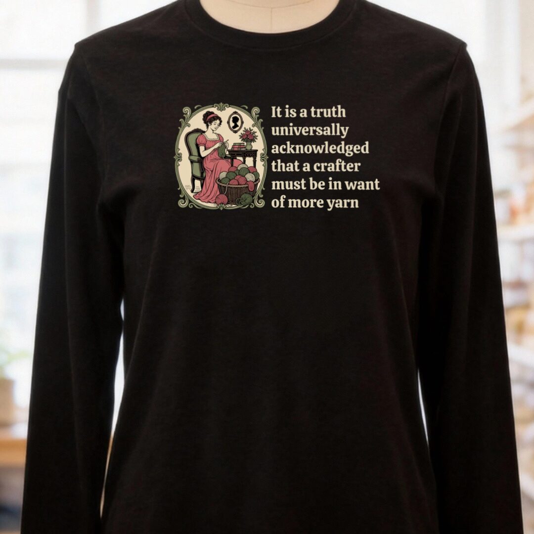 Universally Acknowledged Long Sleeve Tee Black t-shirt