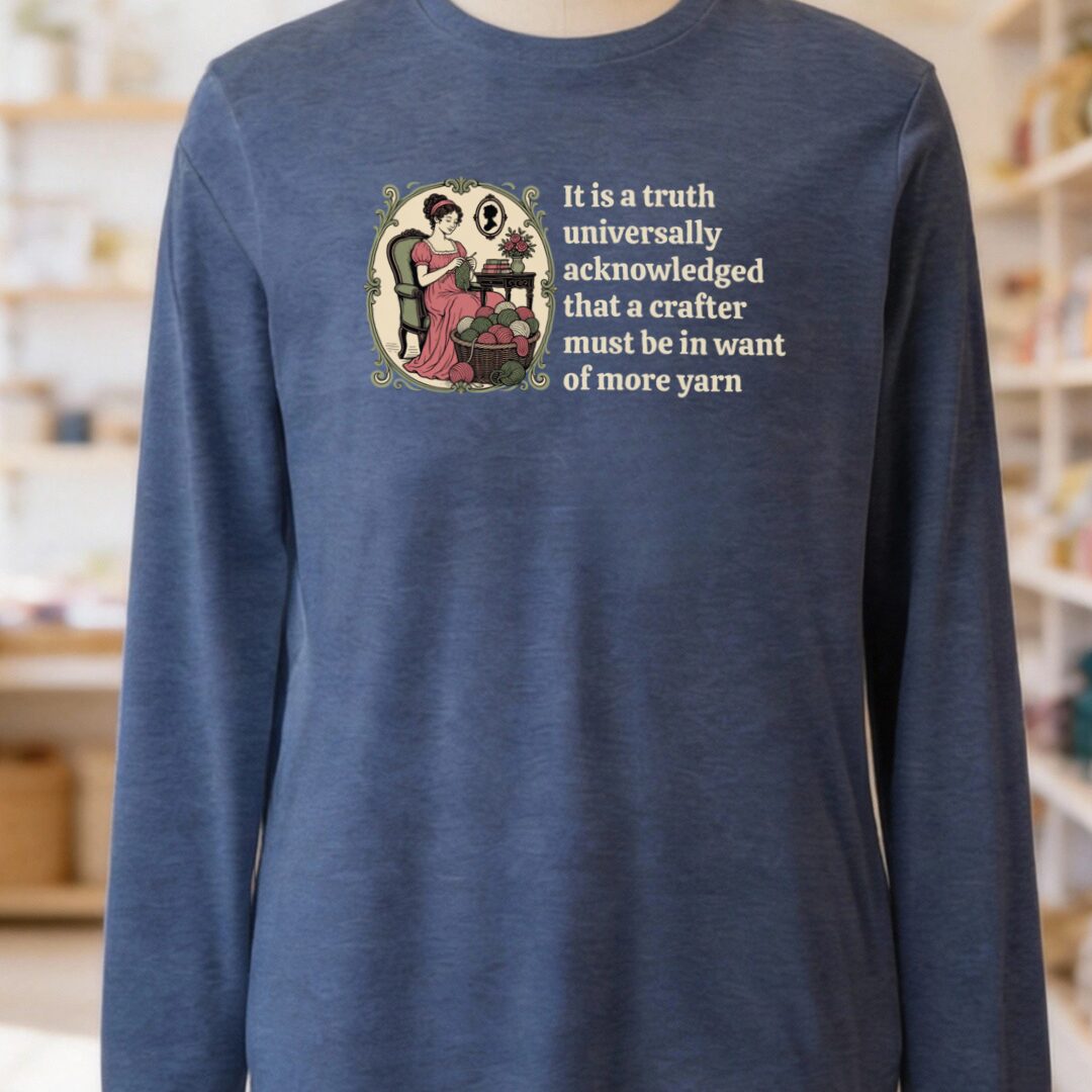 Universally Acknowledged Long Sleeve Tee Navy t-shirt