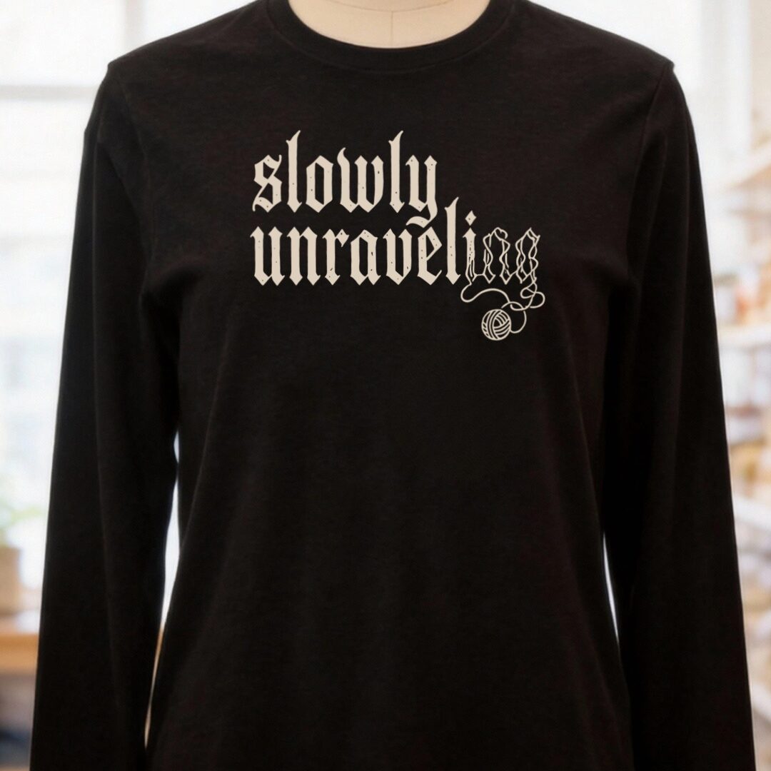 Unraveling Long Sleeve Tee Black t-shirt