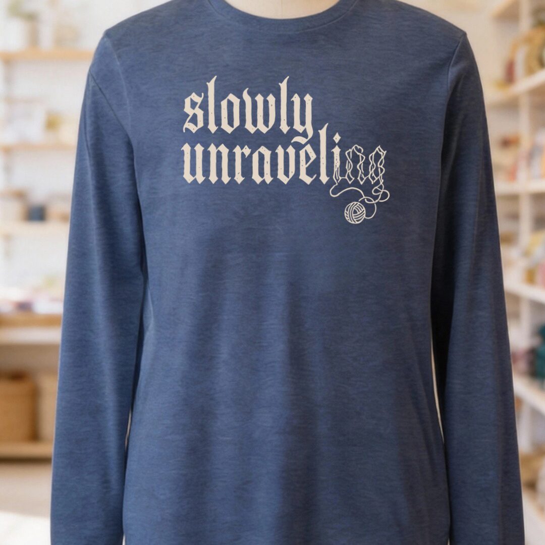 Unraveling Long Sleeve Tee Navy t-shirt