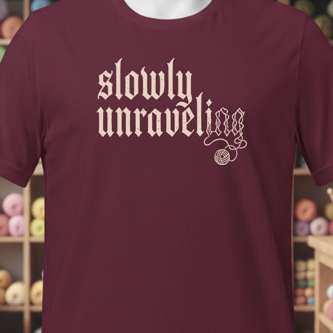 Unraveling T-Shirt Maroon t-shirt
