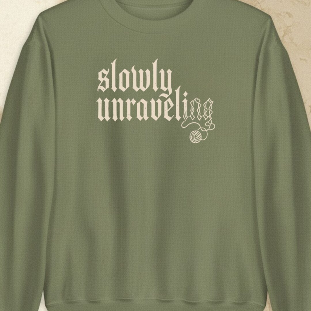 Unraveling Military Green Sweatshirt.jpg