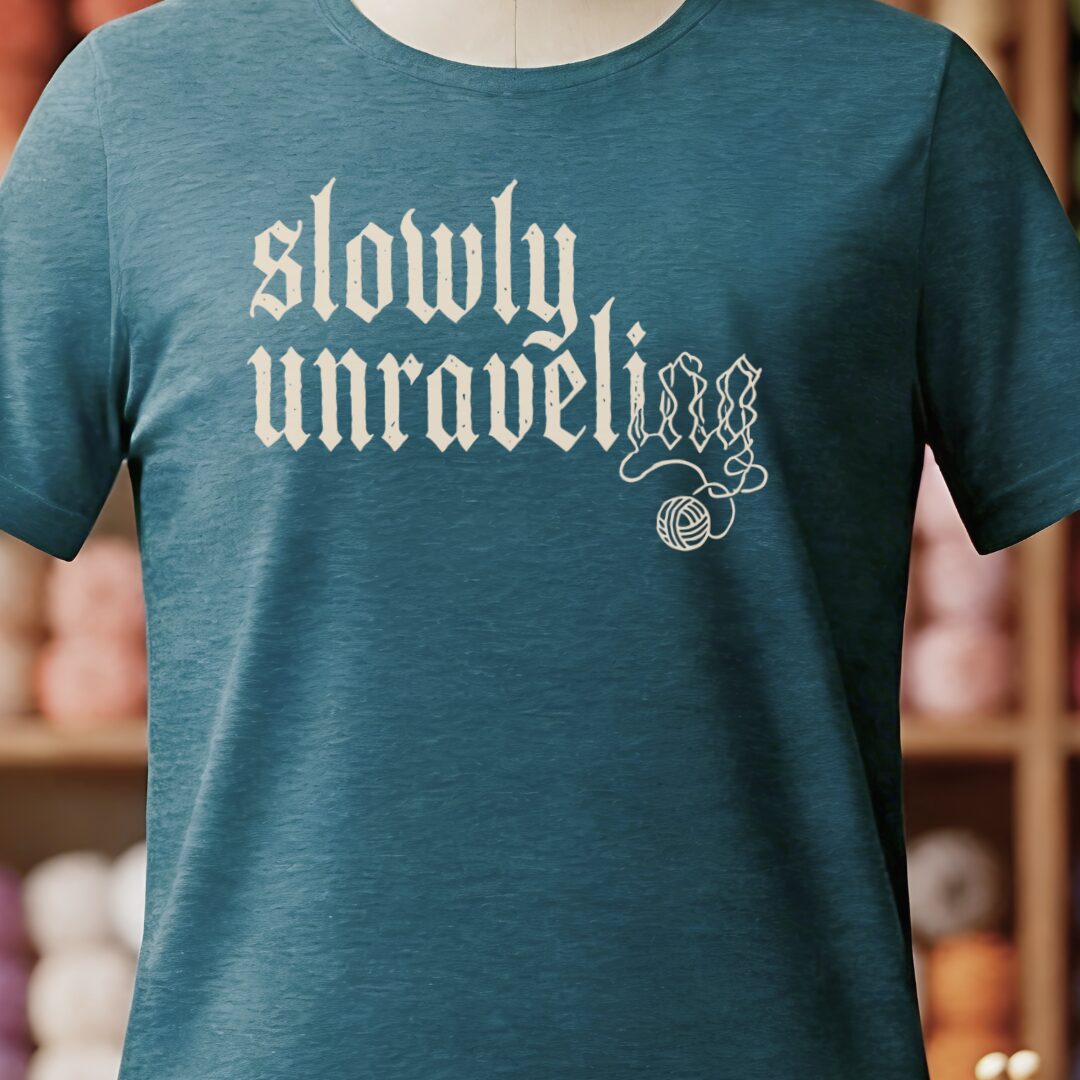 Unraveling T-Shirt Teal Blue t-shirt