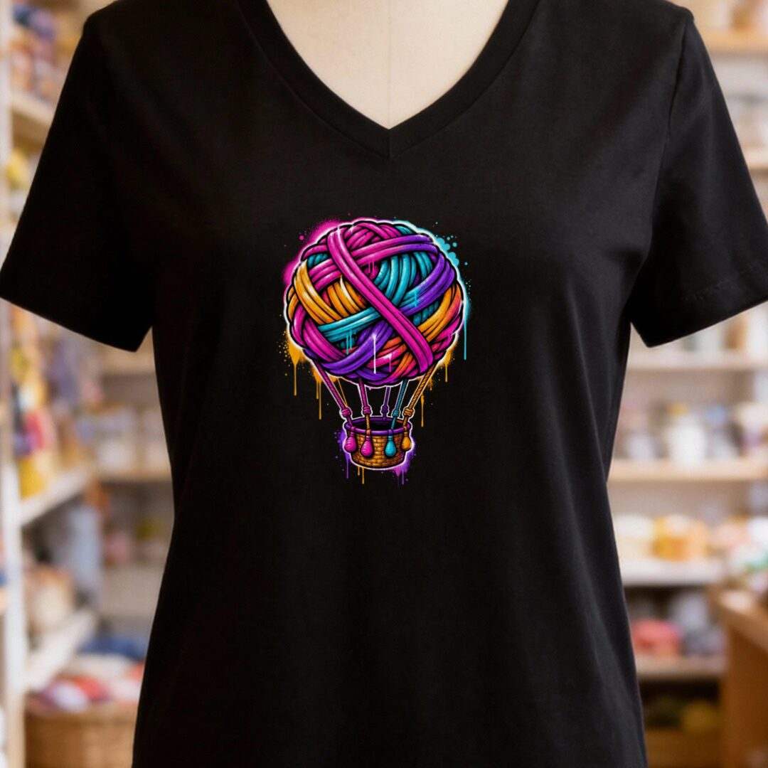 Up And Away V-Neck T-Shirt Black t-shirt