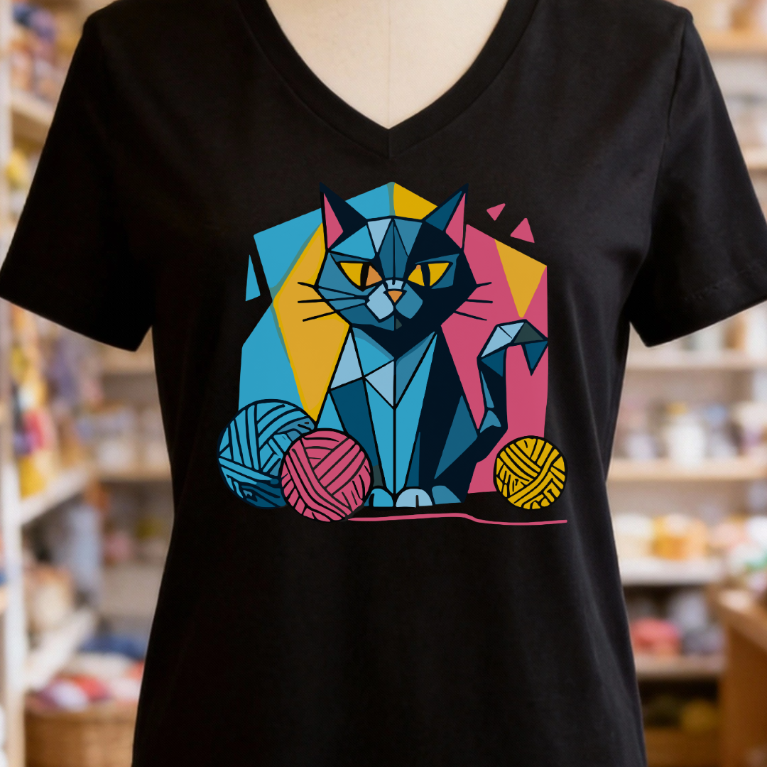 GeoCat V-Neck T-Shirt