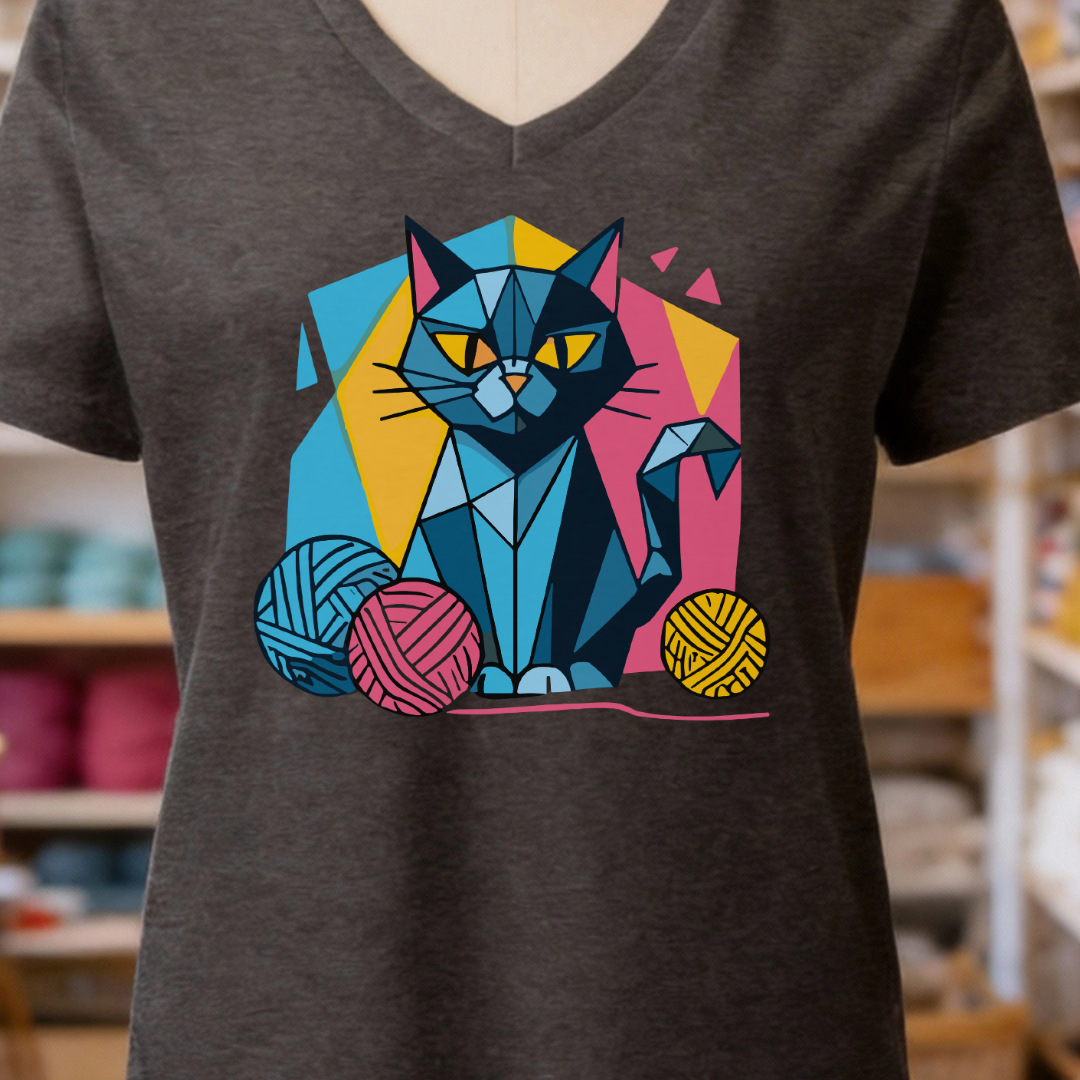 GeoCat V-Neck T-Shirt