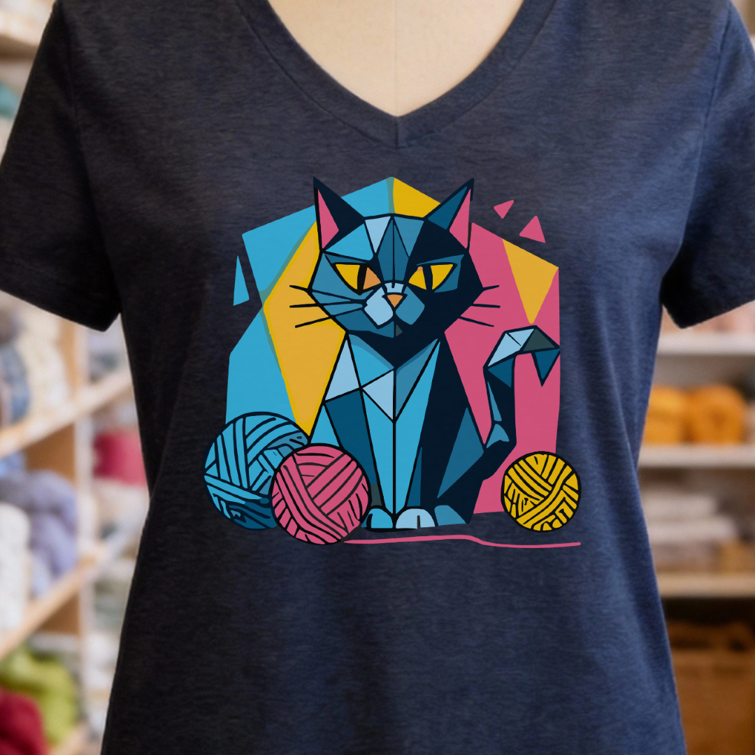 GeoCat V-Neck T-Shirt