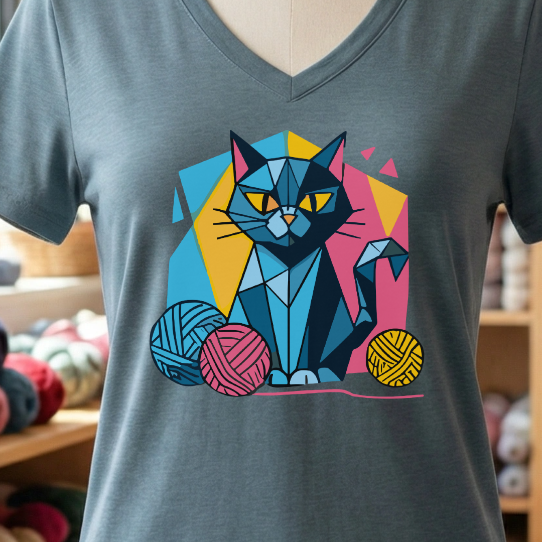 GeoCat V-Neck T-Shirt