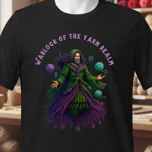 Warlock of the Yarn Realm T-Shirt Black t-shirt
