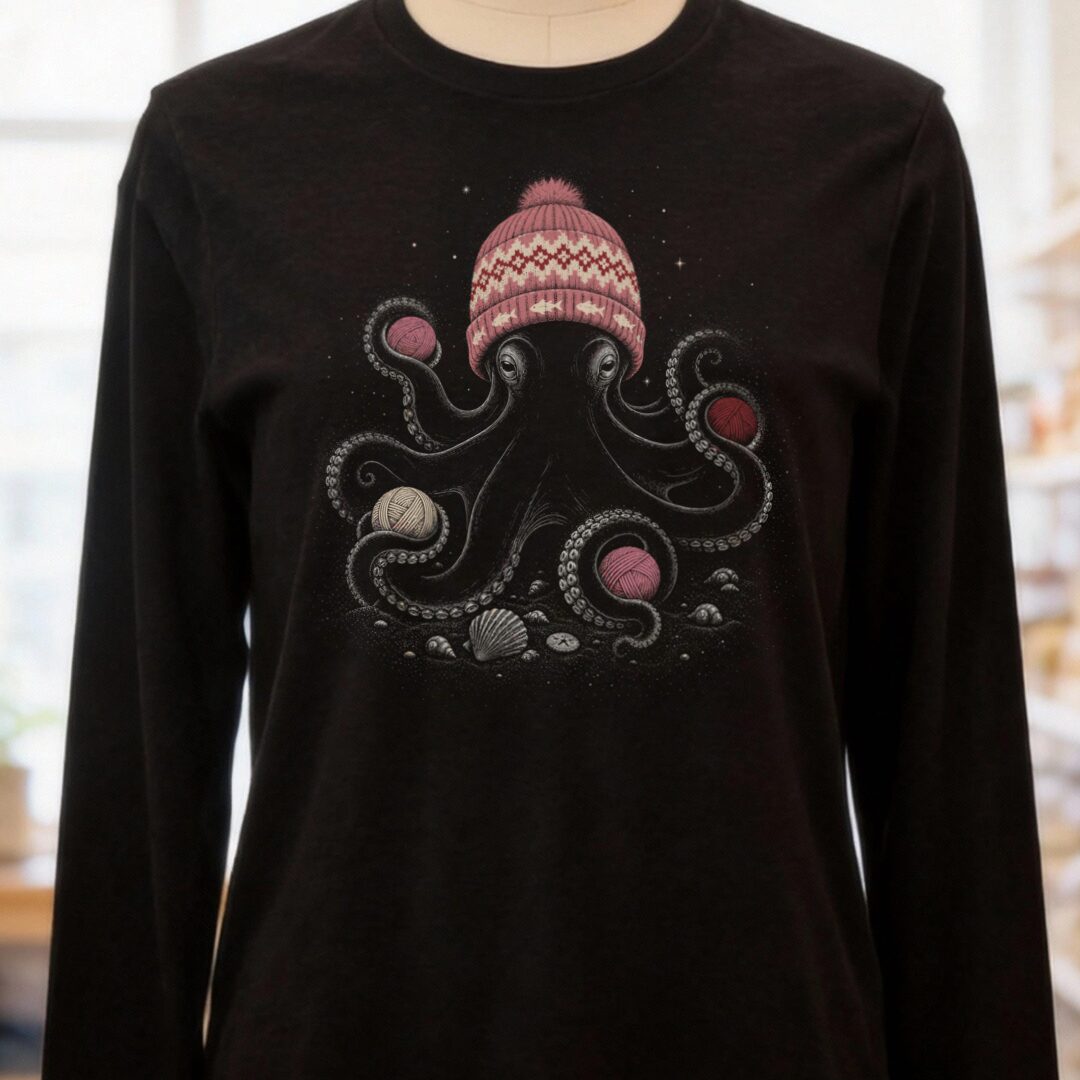 Warm Octopus Black Long Sleeve Tee.jpg