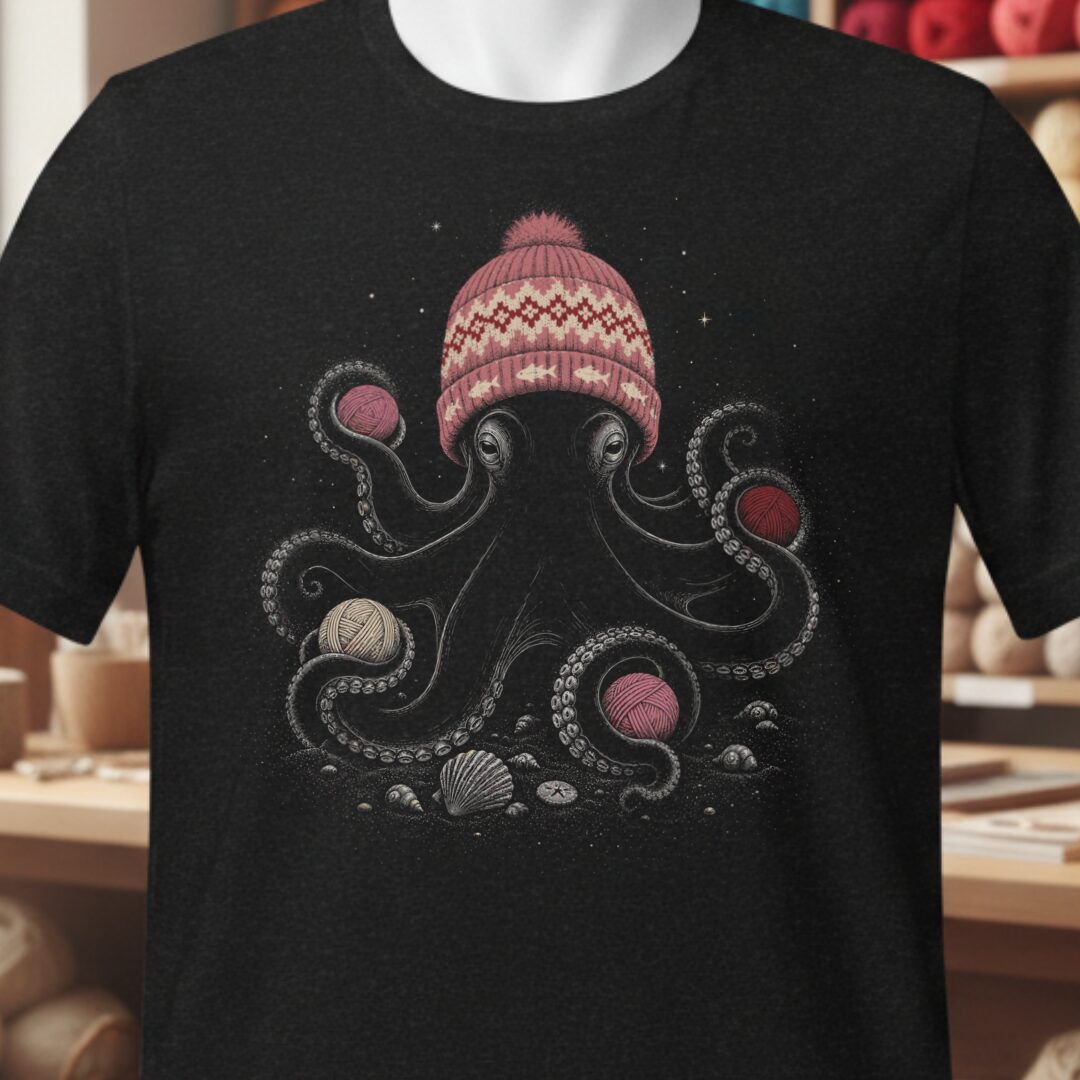 Warm Octopus Black T-Shirt.jpg