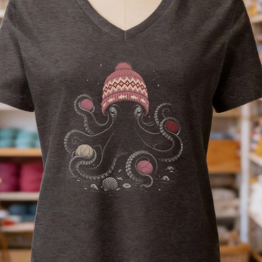 Warm Octopus Dark Grey V Neck.jpg