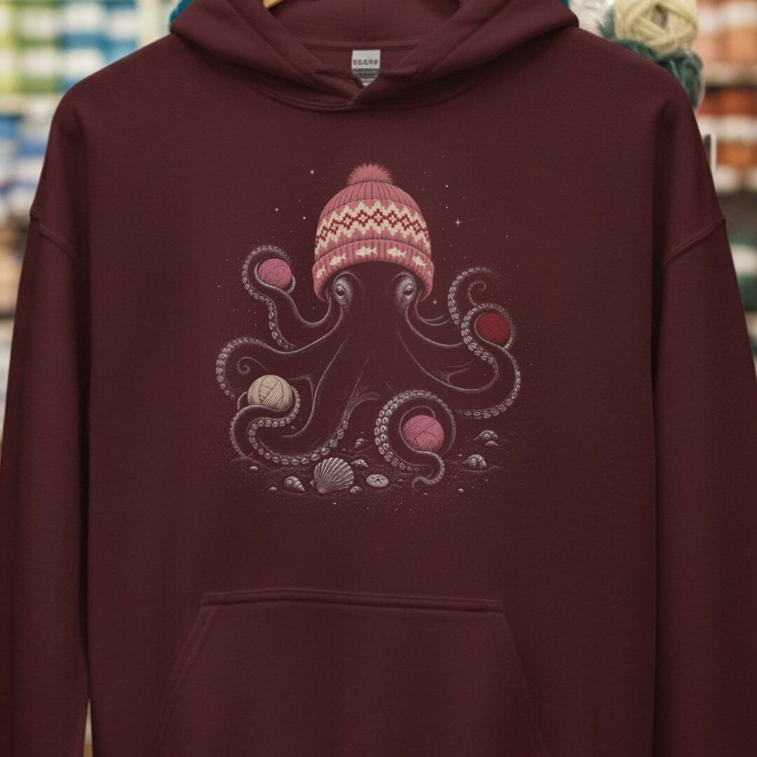Warm Octopus Maroon Hoodie.jpg