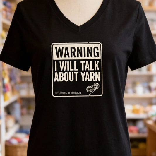 Warning Black V Neck.jpg