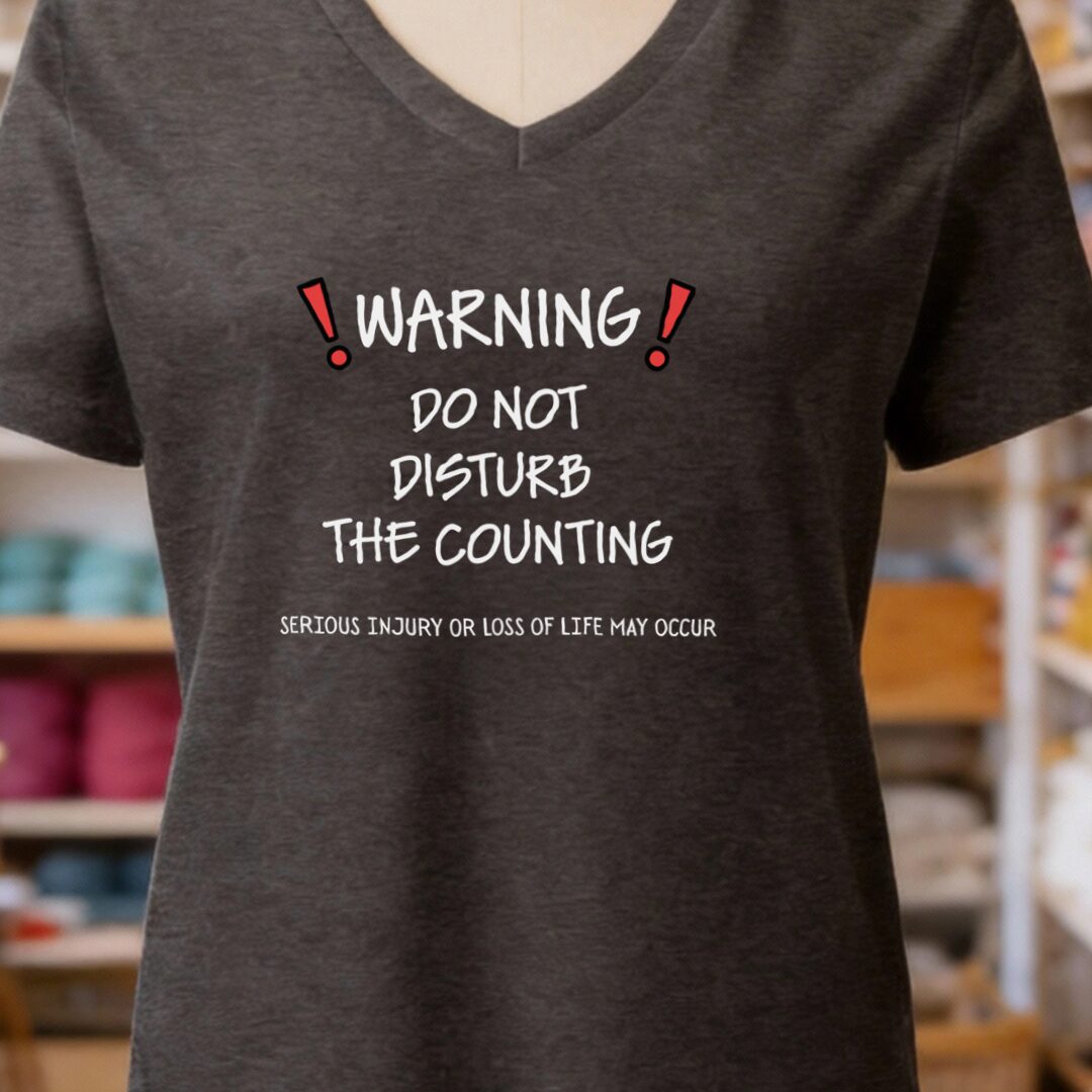 Warning Counting V-Neck T-Shirt Dark Grey t-shirt