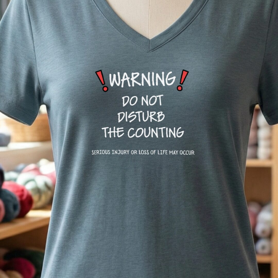 Warning Counting V-Neck T-Shirt Slate t-shirt