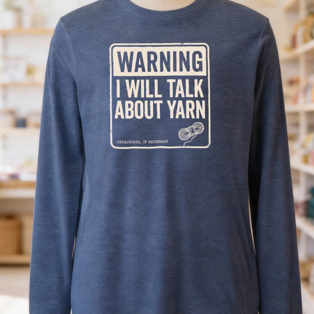 Warning Heather Navy Long Sleeve Tee.jpg