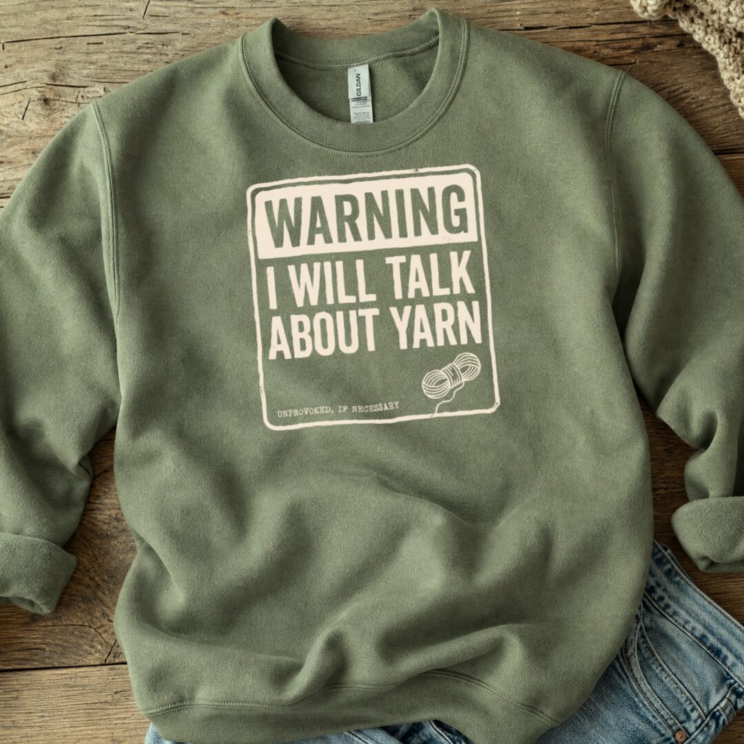 Warning Military Green Sweatshirt.jpg