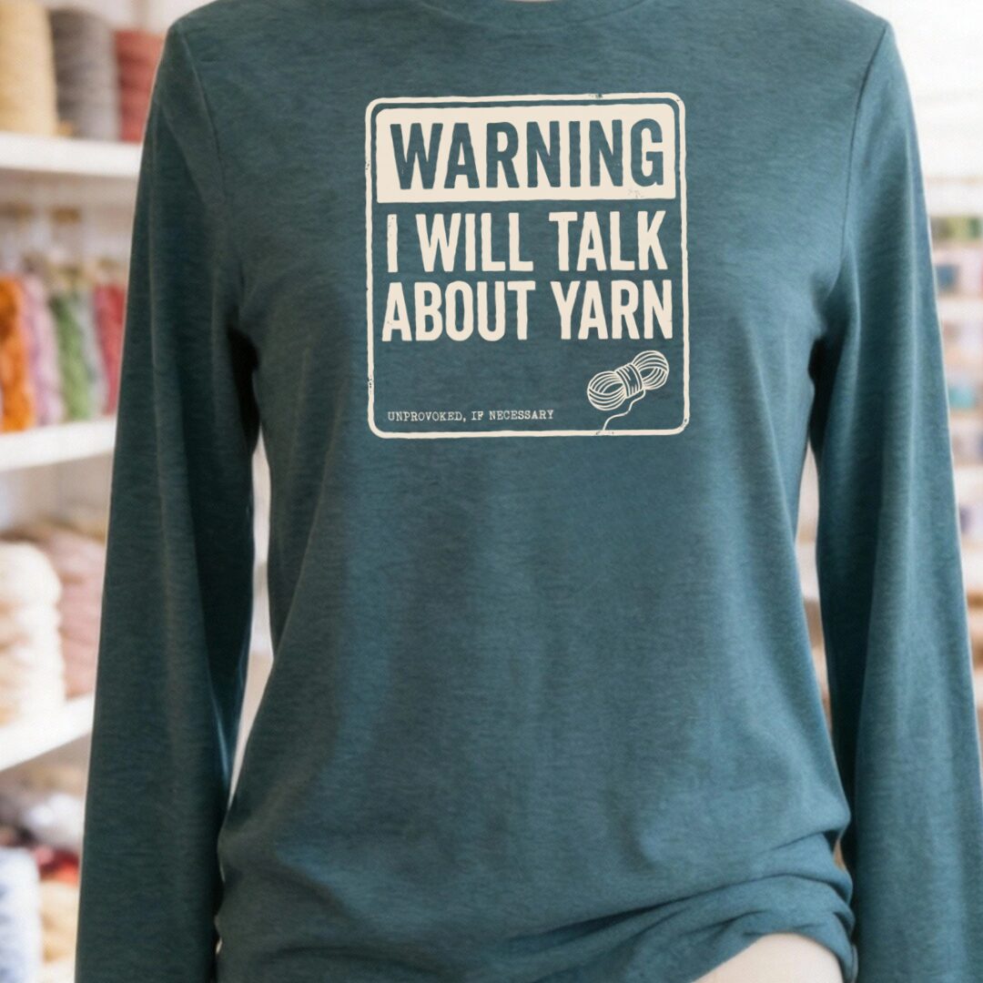 Warning Teal Blue Long Sleeve Tee.jpg