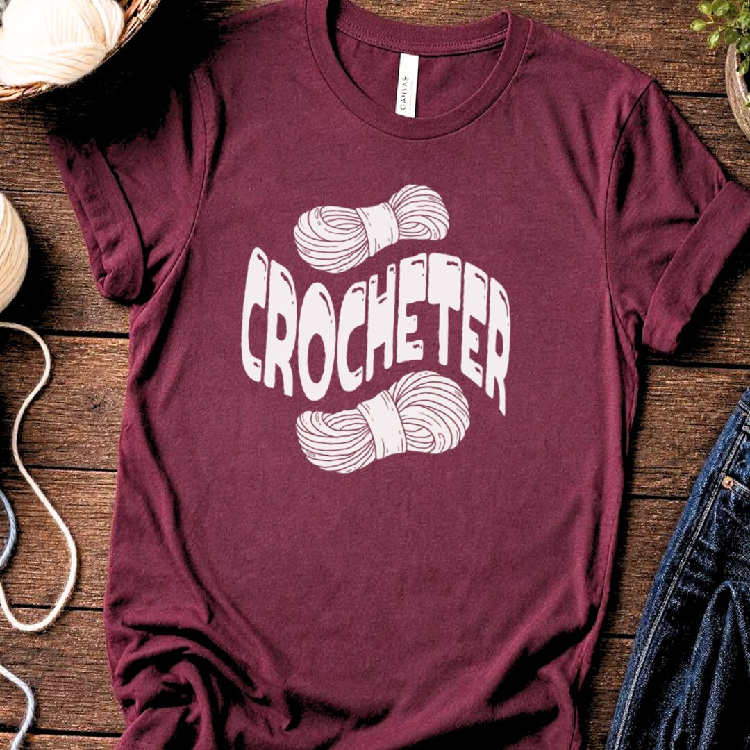 Warped Crocheter T-Shirt Maroon t-shirt