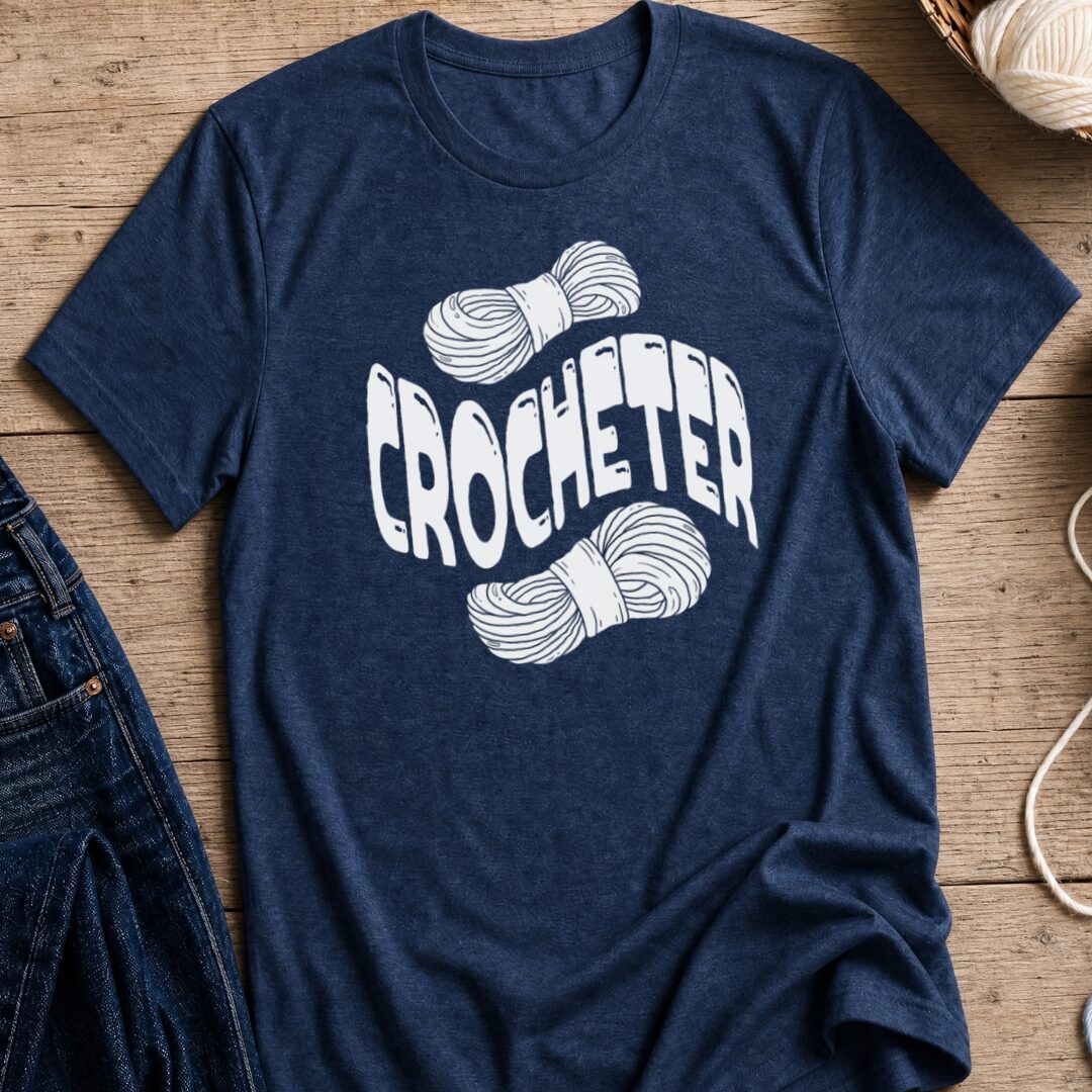 Warped Crocheter T-Shirt Navy t-shirt