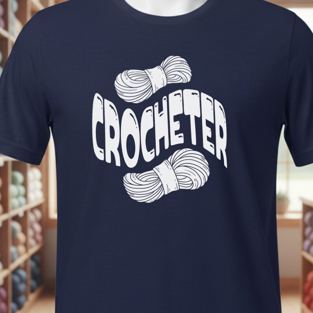 Warped Crocheter T-Shirt Navy t-shirt