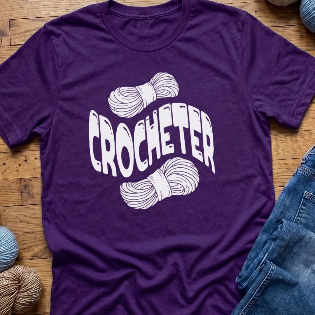 Warped Crocheter T-Shirt Purple t-shirt